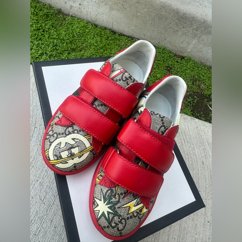 Kids Red Graphic Sneakers